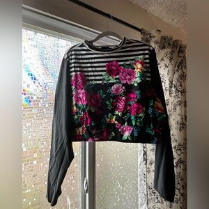 Torrid Active — Rashguard — Floral Stripe Crop — 4x — Never Worn